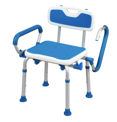 Padded Bath Safety Seat - With Back and Swing Away Arms