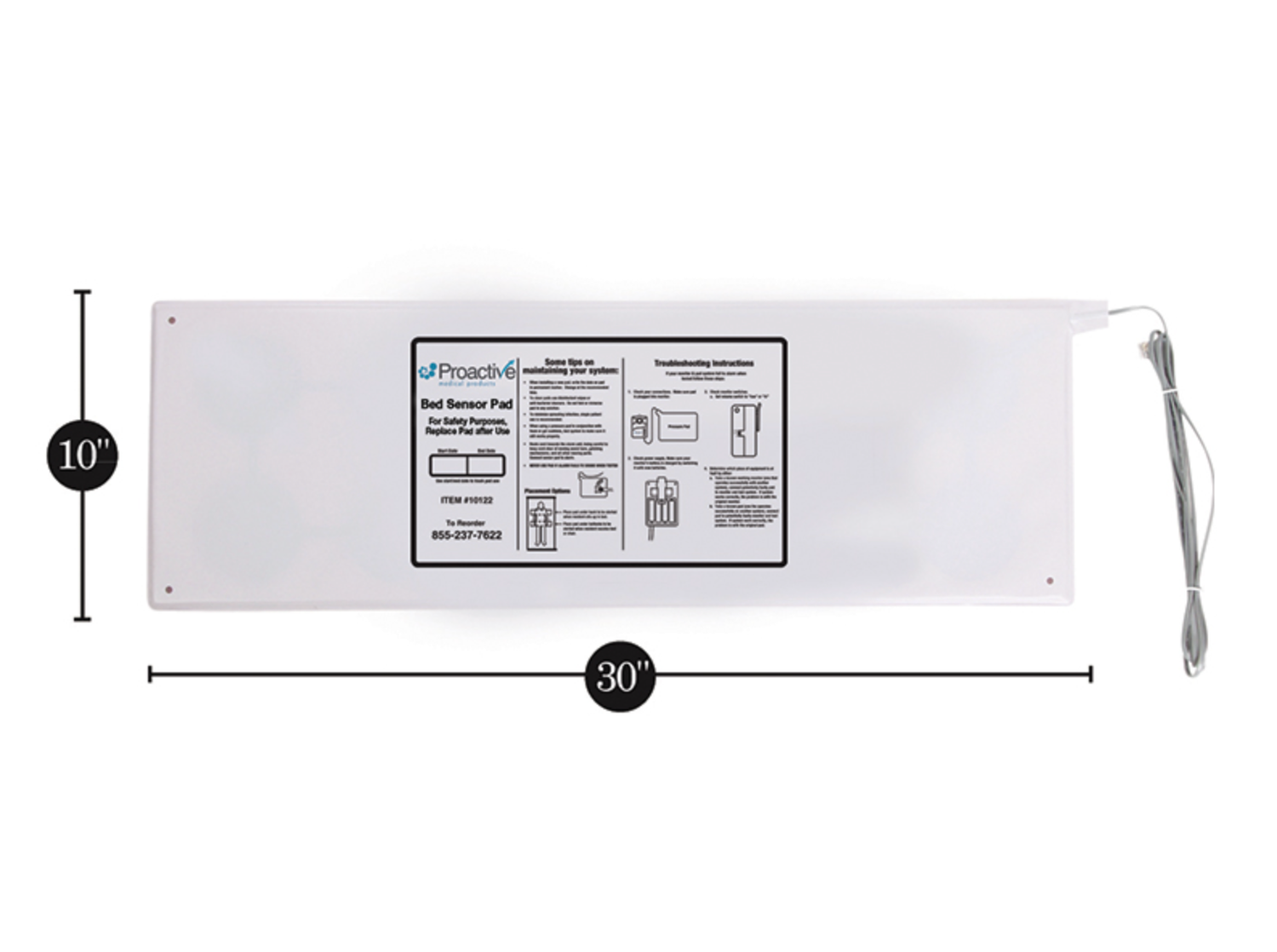 Protekt Patient Sensor Bed Pad (For Bed Alarm) - 10" x 30"