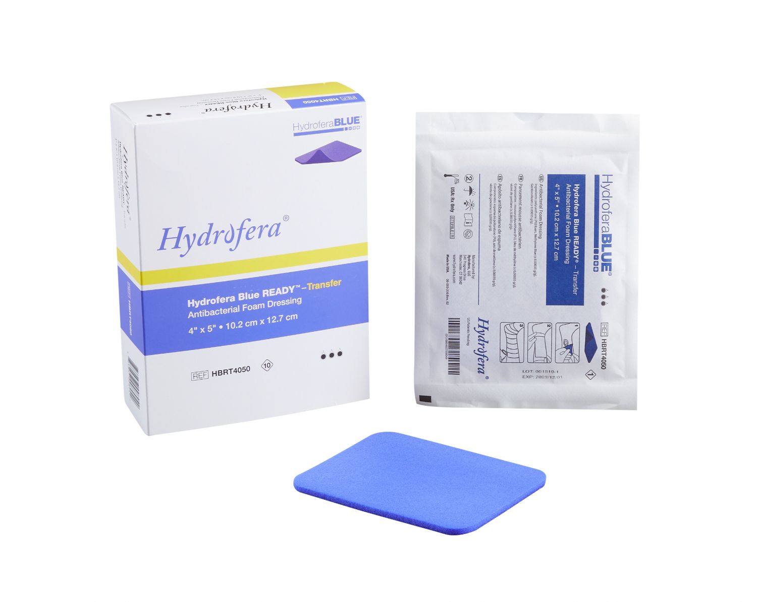 Hydrofera Blue Foam Ready-Transfer Antibacterial Dressing 4 x 5&quot;