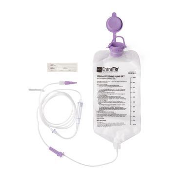 EACH - Entraflo Gravity Feeding Set w/ 1000ml Bag and Attached Enfit Transitional  Tube Connector
