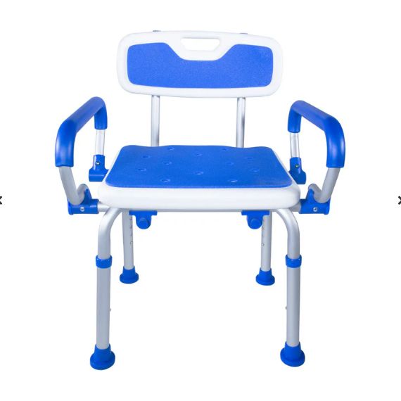 Padded Bath Safety Seat - With Back and Swing Away Arms