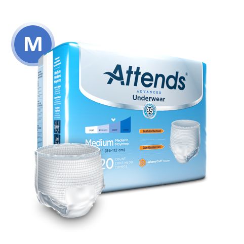 FULL CASE - 25031 - Attends Advanced Underwear - Size Medium