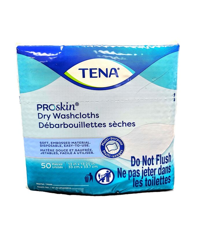 TENA Dry Wipes 13 x 13.5​​ (Package of 50)