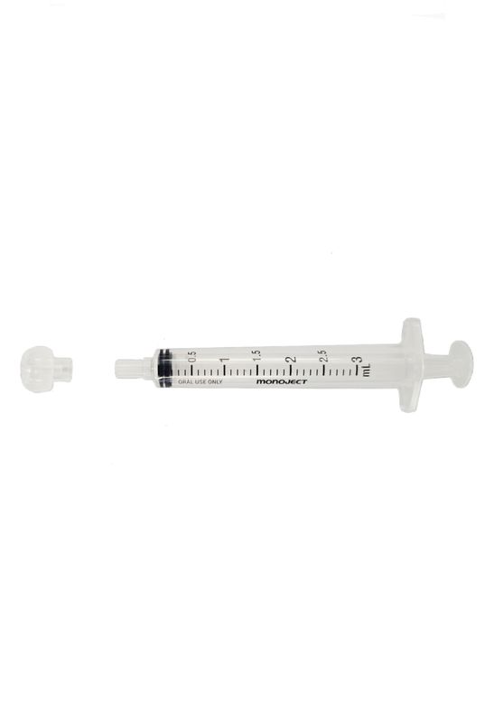 Monoject Oral Syringes with Caps 3ml - 10/PKG