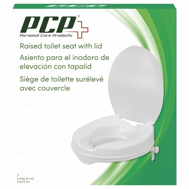 2" Raised Toilet Seat With Lid