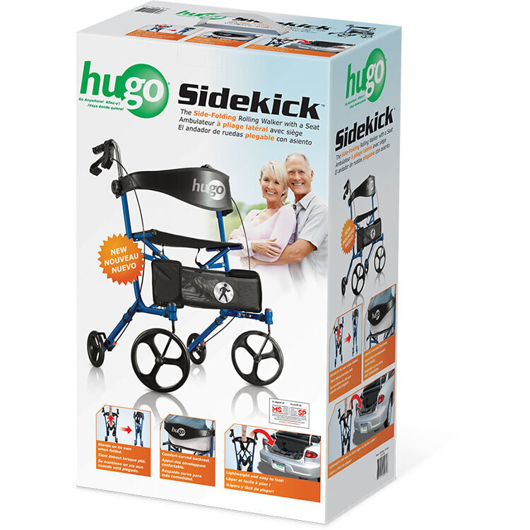 Hugo Sidekick Folding Walker - Blueberry