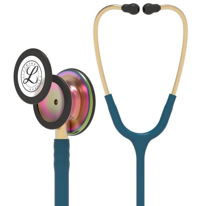 Littmann Classic III Stethoscope - Color Chest Piece Caribbean Blue &amp; Rainbow