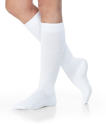 Sigvaris Diabetic Compression Stockings - Unisex - Calf High - White - 8-15mmHg