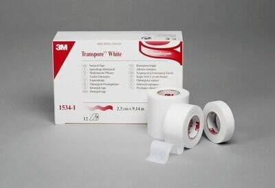 Transpore White Tape - 0.5" x 10yds