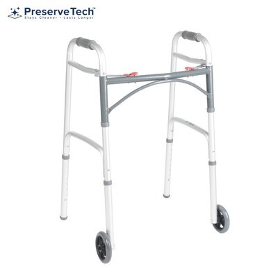 Universal Folding Walker with 5" Wheels
