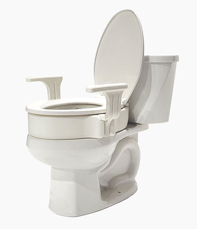 4'' Raised Toilet Seat With Arms (For Round Toilets)