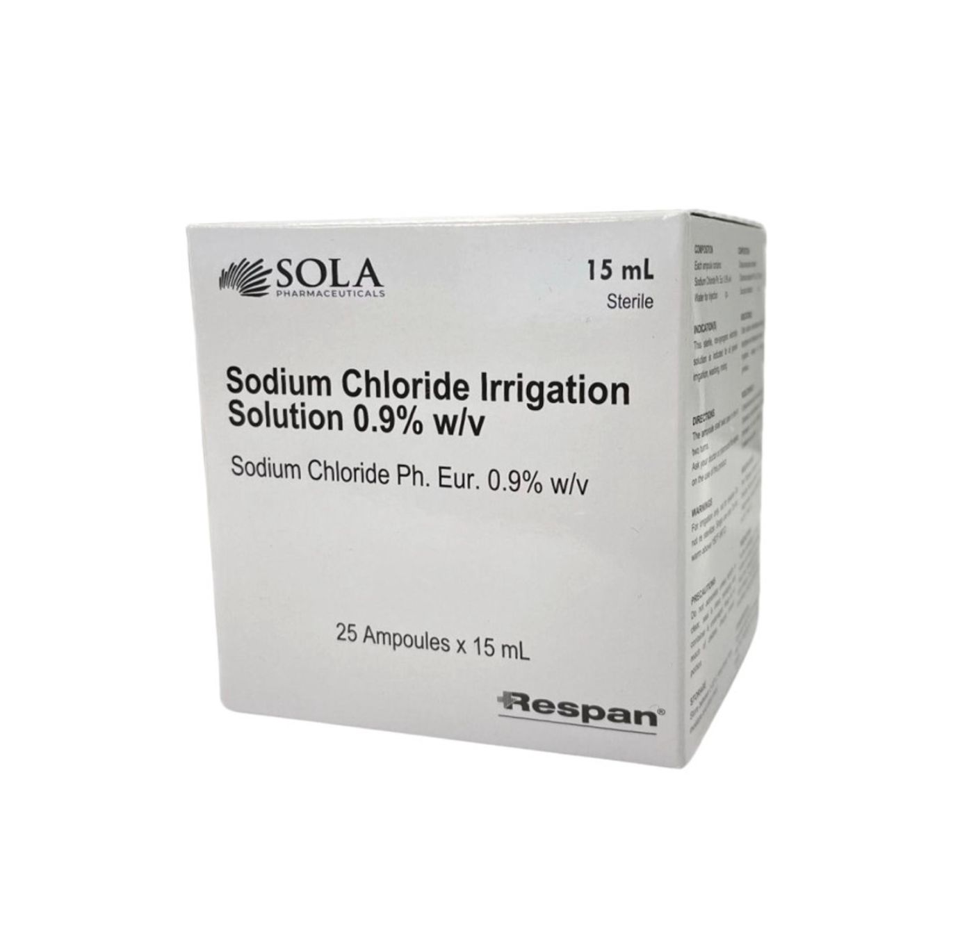 SOLA Single Dose Saline Vial - 15ml (Box of 25)