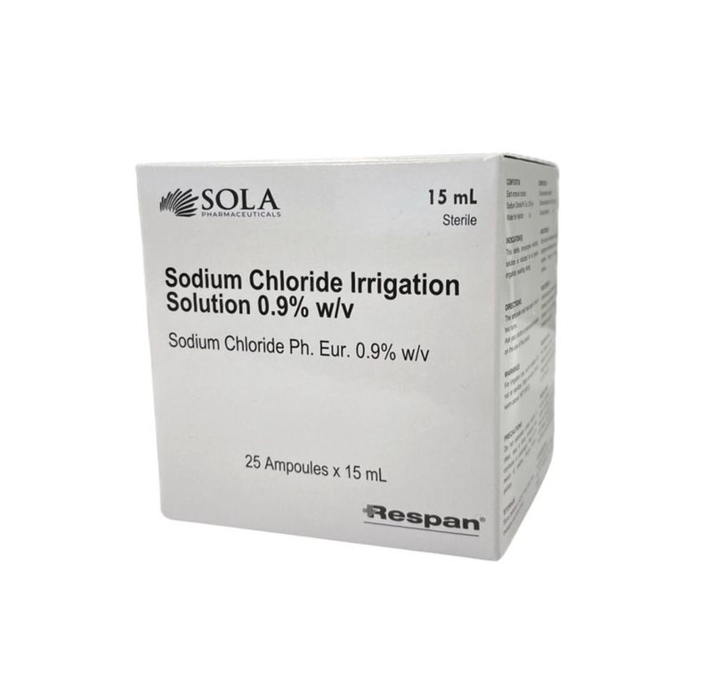SOLA Single Dose Saline Vial - 15ml (Box of 25)