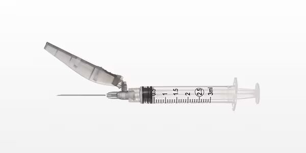 Monoject Hypodermic Safety Needle &amp; Syringe Leur-Lock 22g x 1.5" (3ml)