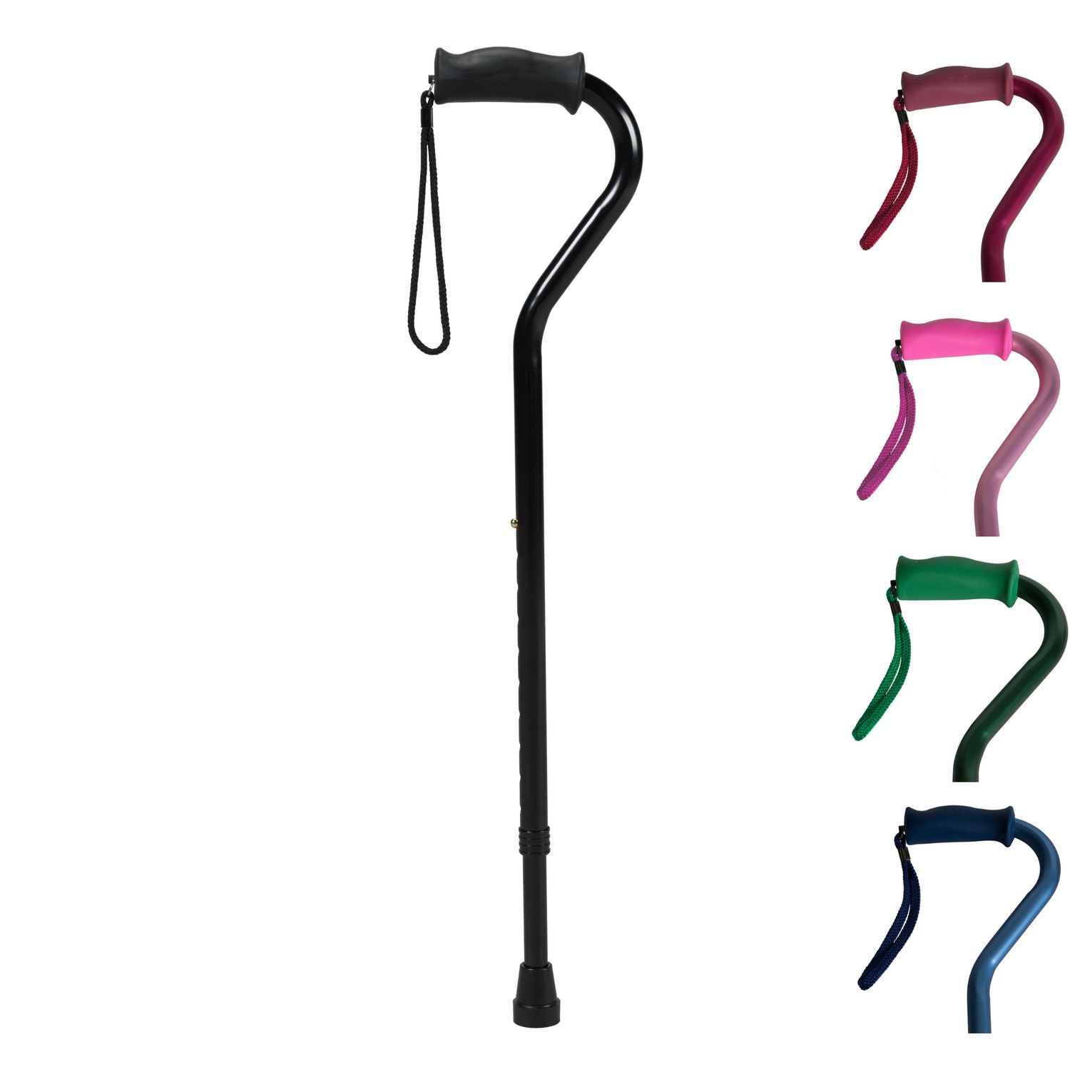 Soft Silicone Handle Offset Adjustable Cane