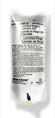 Lactated Ringer's Solution IV Bag - 1000ml