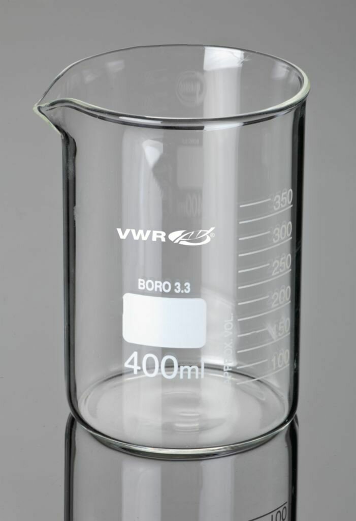 BEAKER LOW FORM 400ml W/SPOUT GLASS