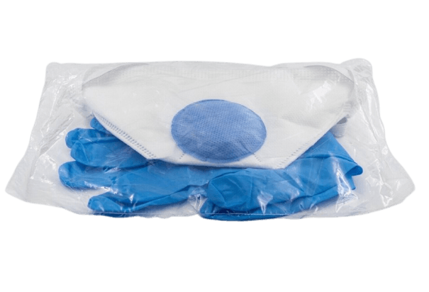 FFP2 Breath-Clear®Maske LT  mit abgedecktem Ventil und Nitril Einweghandschuhen - ab 7,19 €/Stk.