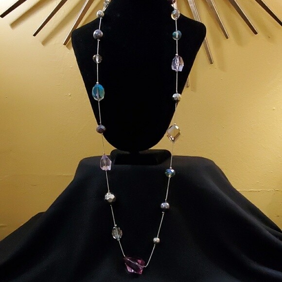 LOFT Delicate Chain Multi Stone Necklace #733