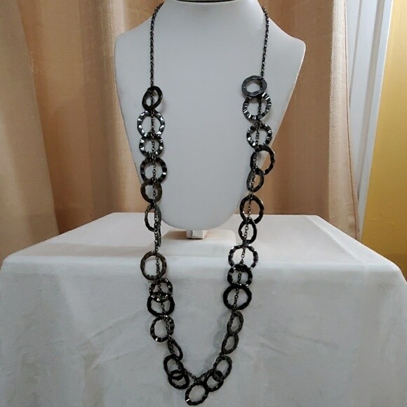LOFT Pewter Dangle Chainlink Necklace #734