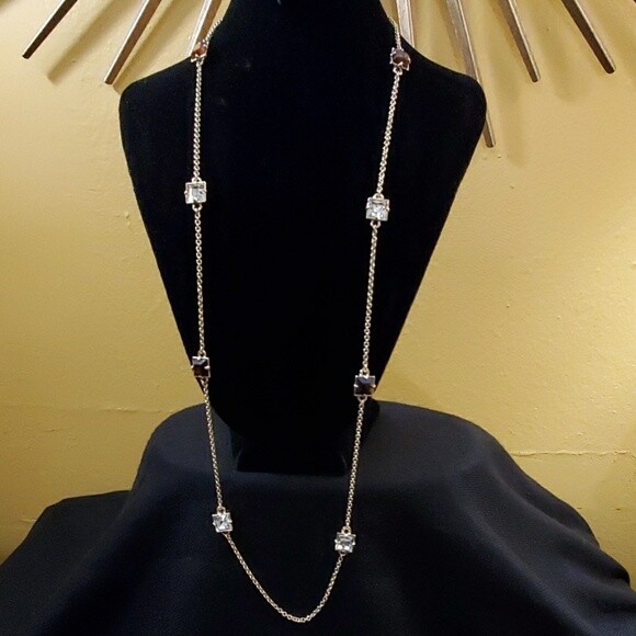 Ann Taylor Tortoiseshell Rhinestone Necklace #717