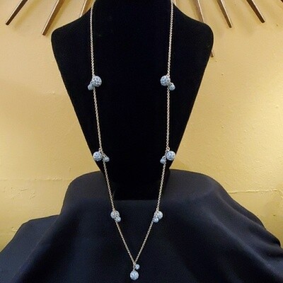 Ann Taylor Teal Cabochon Cluster Necklace #676