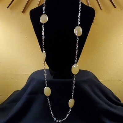 LOFT Yellow Bead Rhinestone Necklace #375