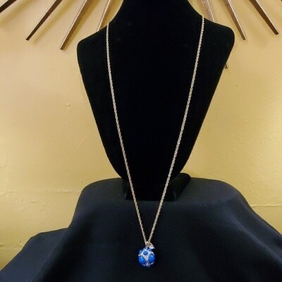 Ann Taylor Blue Cobochon Pendant Necklace #677