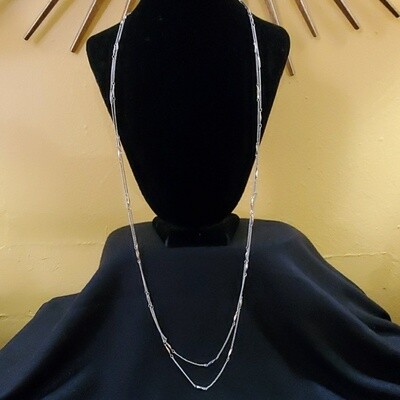 Ann Taylor Fine Silvertone Chainlink Necklace #674