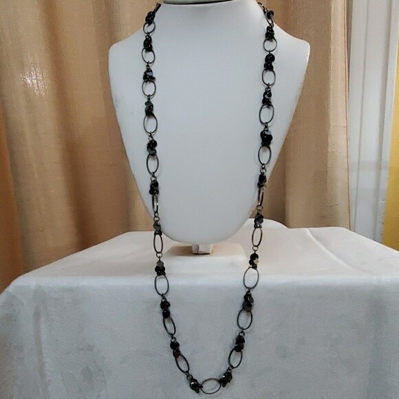 LOFT Pewter Dangle Chainlink Necklace #596