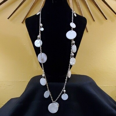 LOFT Ivory Dangle Disc Necklace #597