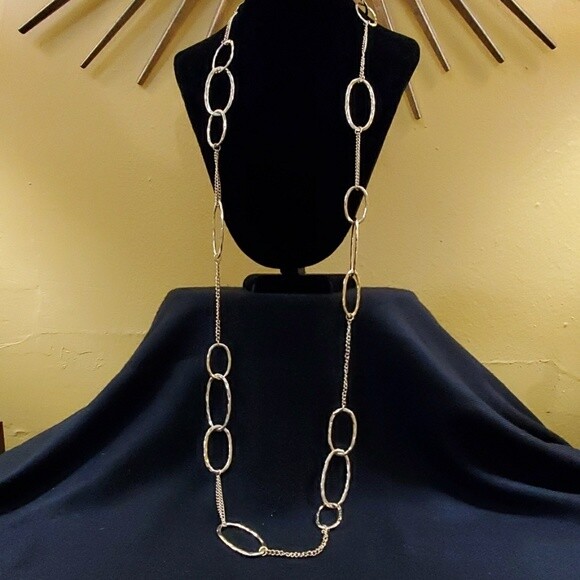 LOFT Long Gold Chain Link Necklace #585