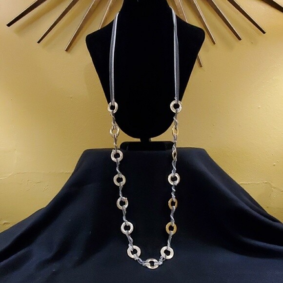 LOFT Tri-Color Disc Necklace #584