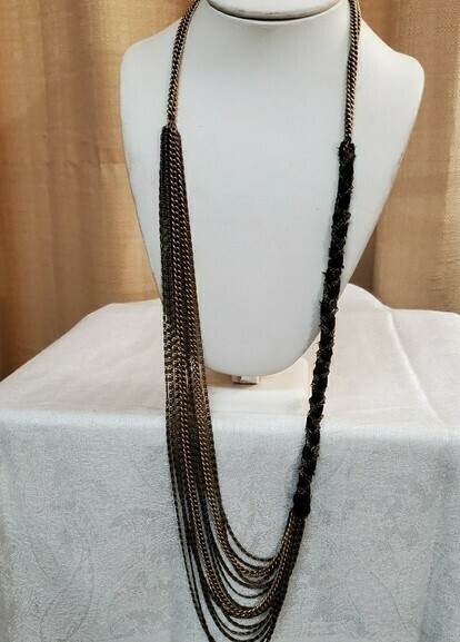LOFT Ribbon Multistrand Chain Necklace #582