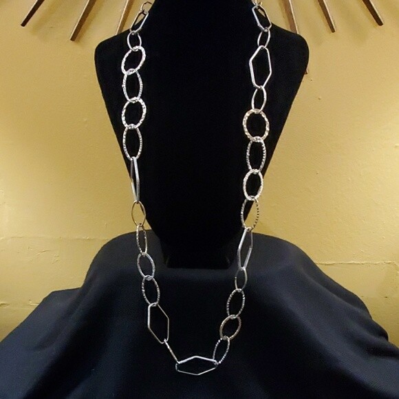 LOFT Silvertone Wide Chainlink Necklace #568