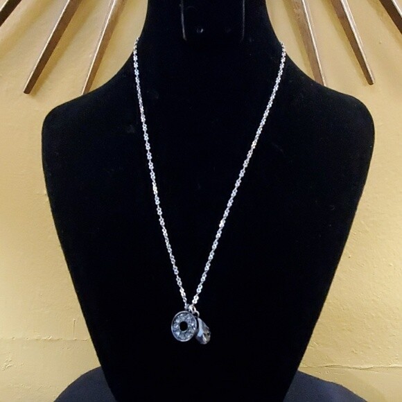 LOFT Silver Rhinestone Pendant Necklace #560