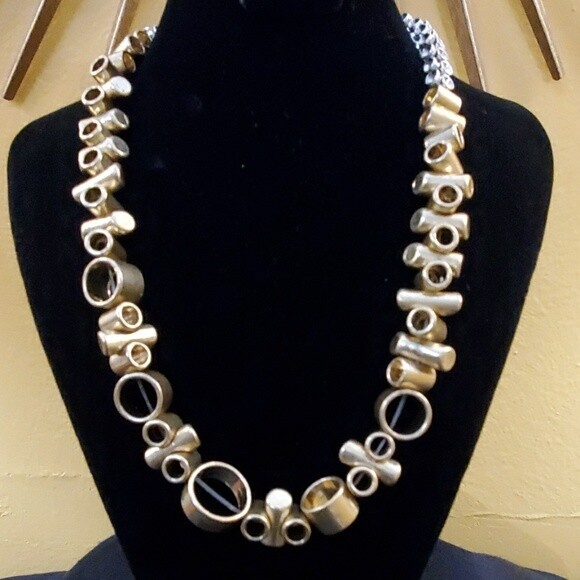 LOFT Chunky Gold Bones Design Necklace #538