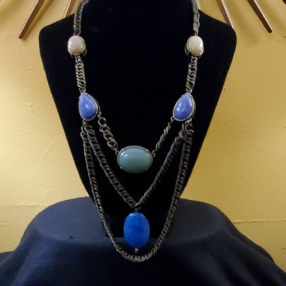 LOFT Multicolor Stone Statement Necklace #357