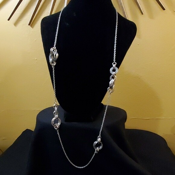 LOFT Silver Rhinestone Chainlink Necklace #197