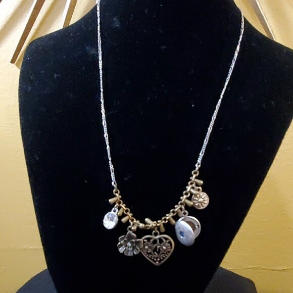 LOFT Silver/Gold Heart Charms Necklace #196