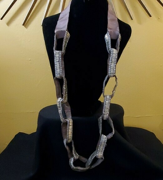 LOFT Grosgrain Ribbon Chain Link Necklace #184