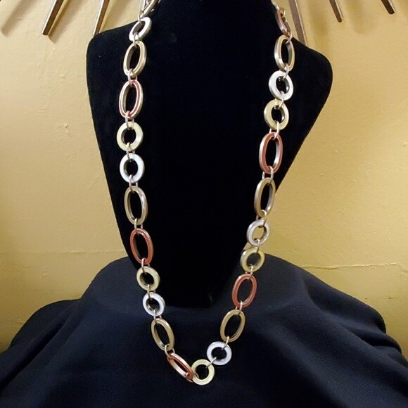 Ann Taylor Multi-Color Enamel Chainlink Necklace #81