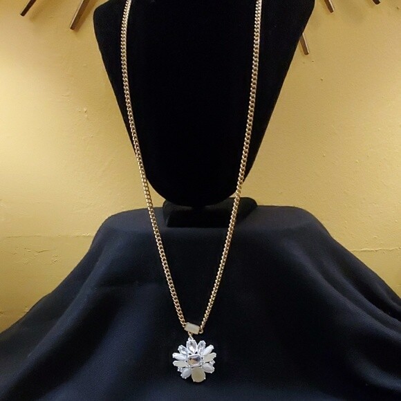 Ann Taylor Coated Stones Pendant Necklace #381