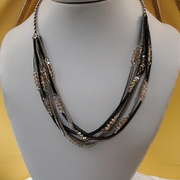 Ann Taylor Silver Fine Multistrand Necklace #116