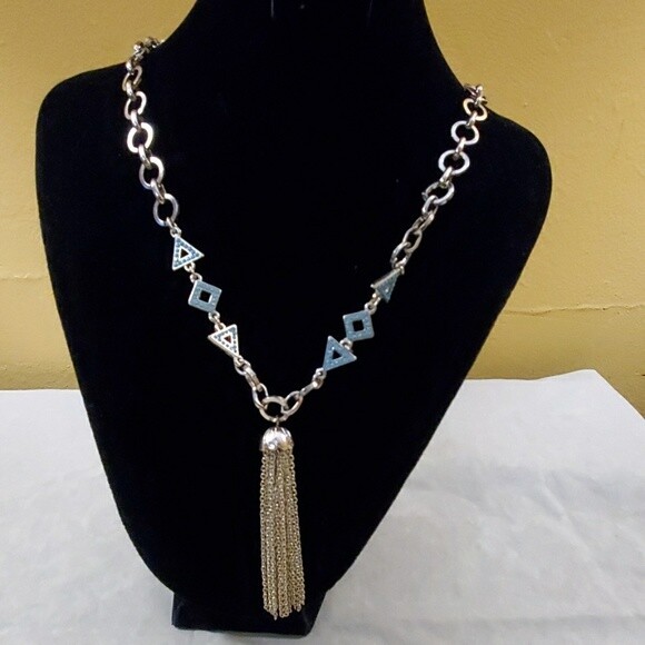 LOFT Torquoise Gold Pendant Necklace #93