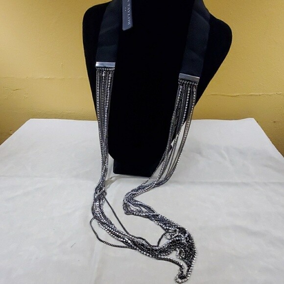 Ann Taylor Multistrand Rhinestone Necklace #73