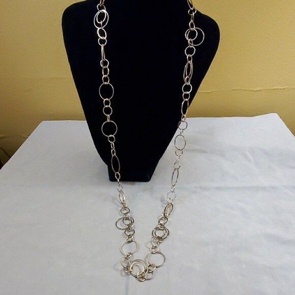 LOFT Assymetrical Goldtone Chainlink Necklace #65
