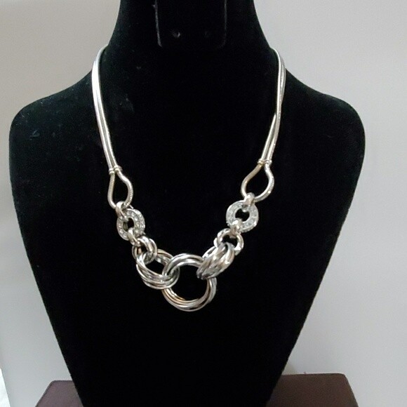 LOFT SilvertoneRhinedtone Chainlink Necklace #29