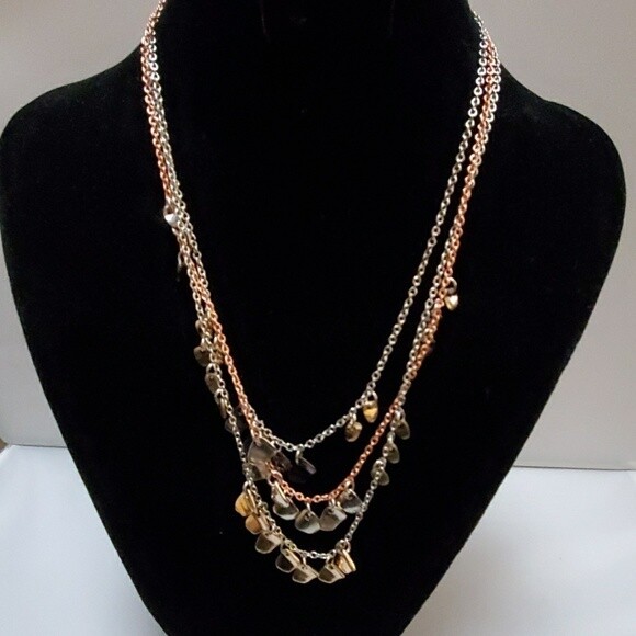 LOFT Tri-color 3-tier Dangle Necklace #1