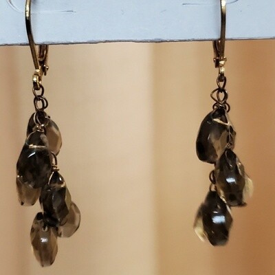 LOFT Olive Green Cluster Bead Earrings #493